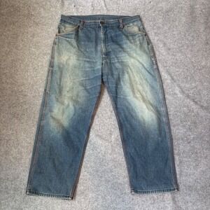 Vintage Big Mac Carpenter Jeans Mens 37x27 Blue Denim Workwear Pants Faded